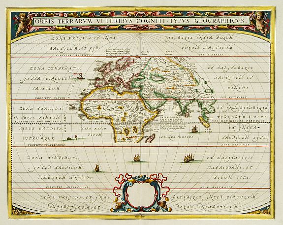 JANSSONIUS,J., Orbis Terrarum Veteribus Cogniti Typus Geographicus, antique map, old maps