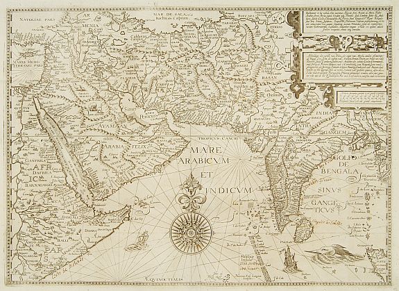 VAN LINSCHOTEN,J.H., Afbeeldinge der custen van Abex, der engte van Mecha.., antique map, old maps