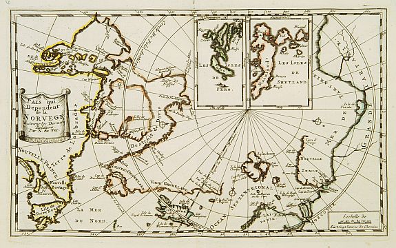 FER, A., Pais qui dependent de la Norvege suivant les derniers relations., antique map, old maps