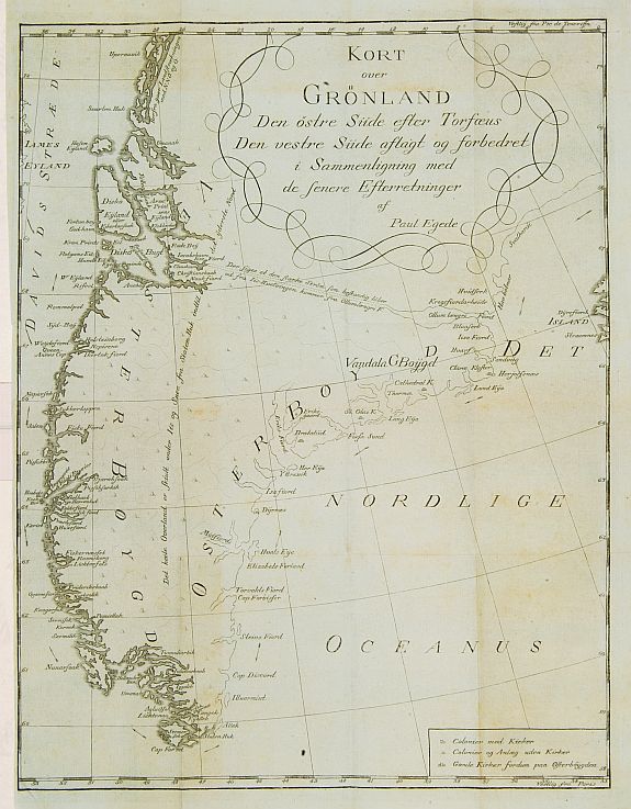 EGEDE,P., Kort over Gronland .., antique map, old maps