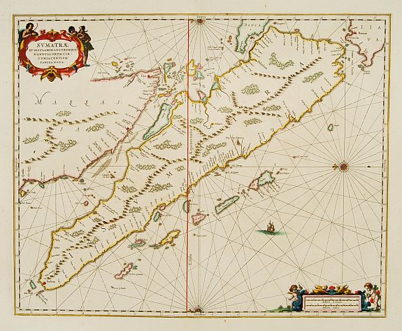 JANSSONIUS,J., Sumatrae et insularum Locorumque nonnullorum circumiacentium, antique map, old maps