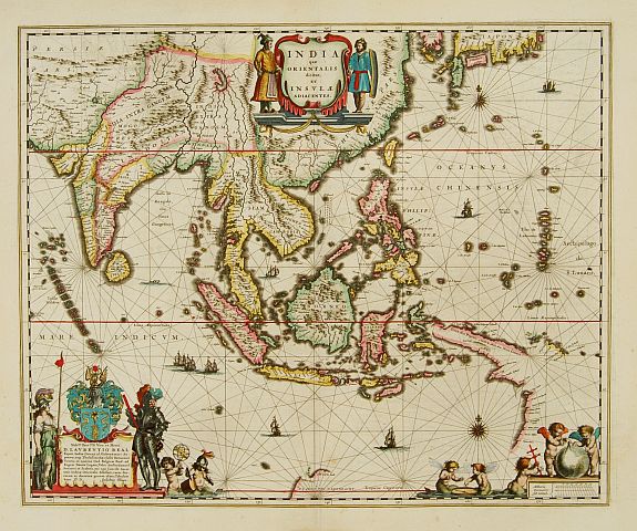 BLAEU,W., India quae Orientalis.., antique map, old maps