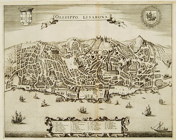 DE WIT, F. / VAN DER AA,P., Olisippo. Lisabona., antique map, old maps
