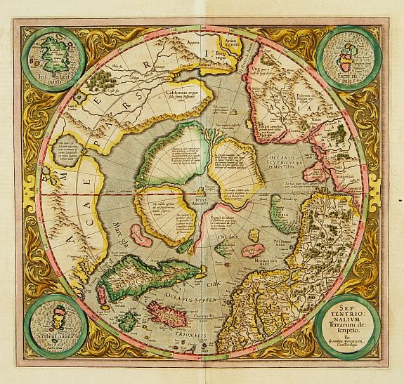 MERCATOR, G./ HONDIUS, J., SEPTENTRIONALIUM Terrarum descriptio. Per Gerardum Mercatore, antique map, old maps