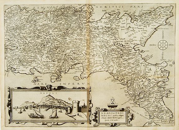 DE JODE,C., Neapolitani Regni exacta ac diligens delineatio.., antique map, old maps