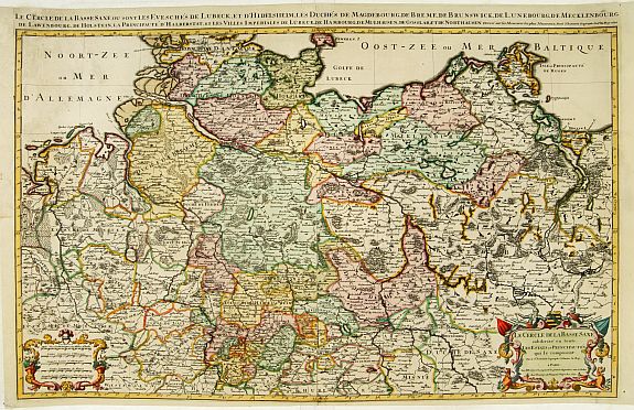 SANSON, N. /JAILLOT, A.H., Le cercle de la basse Saxe.., antique map, old maps