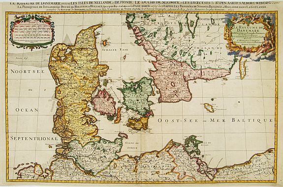 SANSON, N. /JAILLOT, A.H., Le Royaume de Danmark., antique map, old maps
