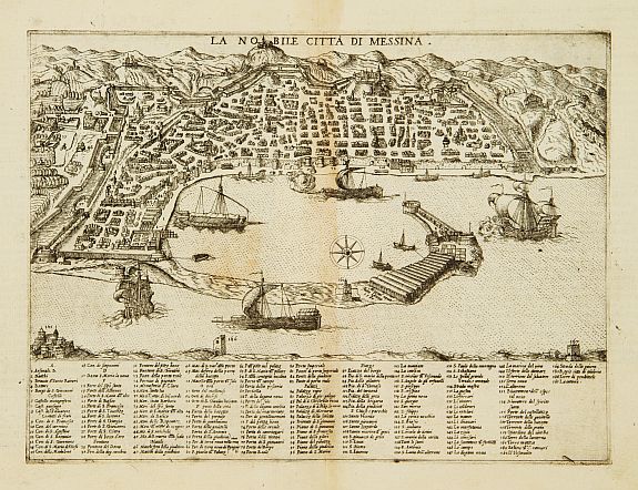 FURLANI,P. / ZALTIRIE,B., La nobile citta di Messina., antique map, old maps