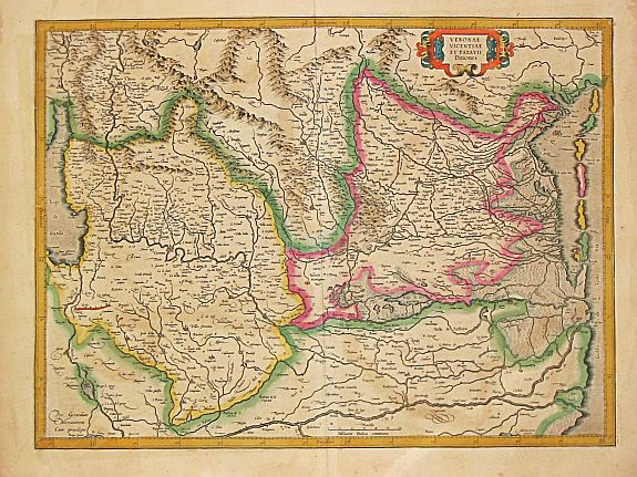 MERCATOR, G. / J. HONDIUS., Veronae Vicentiae et Patavii Ditionis., antique map, old maps