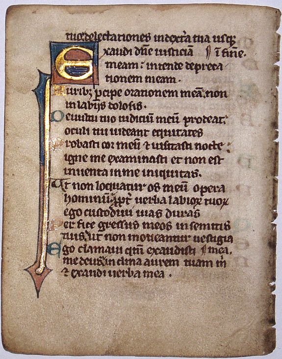 BREVIARY, Leaf on vellum from a manuscript Breviary., antique map, old maps