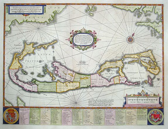 JANSSONIUS,J., Mappa Aestivarum Insularum, alias Barmudas.., antique map, old maps