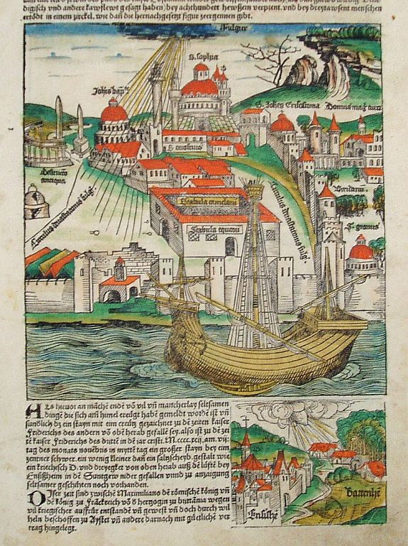 SCHEDEL,H., Constantinopel, antique map, old maps