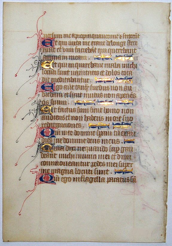 BOOK OF HOURS, Leaf on vellum from a manuscript Book of Hours., antique map, old maps