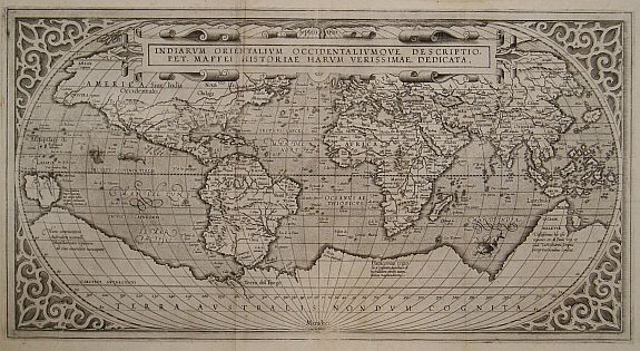 MAFFEI, G., Indiarum Orientalum Occidentaliumoue Descriptio.., antique map, old maps