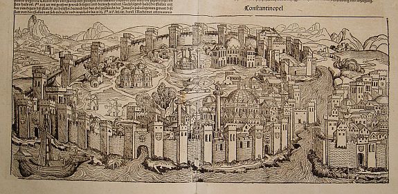 SCHEDEL,H., Constantinopel, antique map, old maps