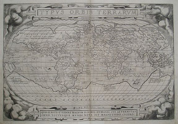 ORTELIUS,A., Typus Orbis Terrarum/Asiae/Europae/Americae/Africae, antique map, old maps