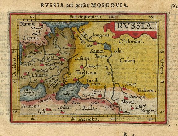 ORTELIUS,A./COIGNET.M., Russia., antique map, old maps