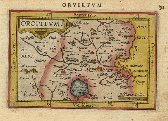 ORTELIUS,A./COIGNET.M., Oropitum., antique map, old maps