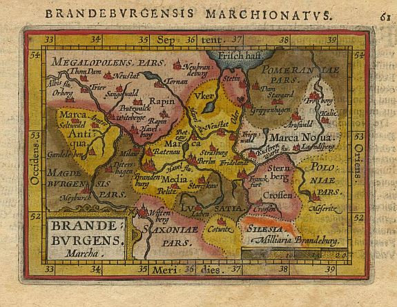 ORTELIUS,A./COIGNET.M., Brandeburgens., antique map, old maps