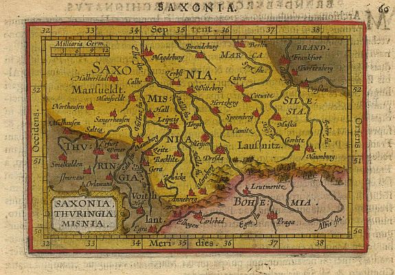 ORTELIUS,A./COIGNET.M., Saxonia Thuringia Misnia., antique map, old maps