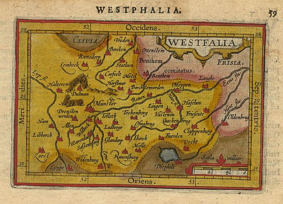 ORTELIUS,A./COIGNET.M., Westfalia., antique map, old maps
