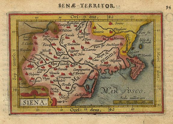 ORTELIUS,A./COIGNET.M., Siena., antique map, old maps