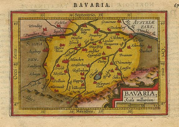 ORTELIUS,A./COIGNET.M., Bavaria., antique map, old maps