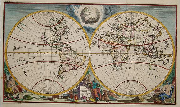 Goeree, J, De AardKlood volgens de hedendaagse gedaante., antique map, old maps
