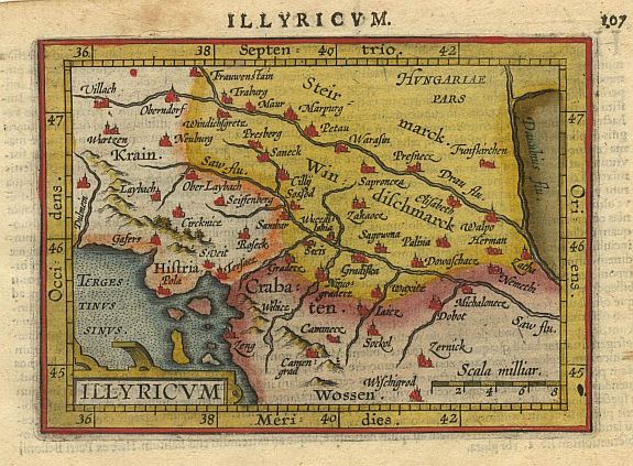 ORTELIUS,A./COIGNET.M., Illyricum, antique map, old maps