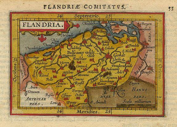 ORTELIUS,A./COIGNET.M., Flandria, antique map, old maps