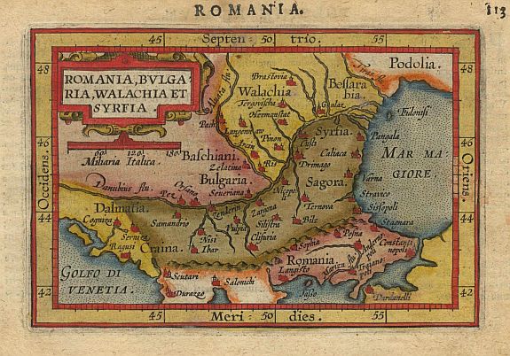 ORTELIUS,A./COIGNET.M., Romania, Bulgaria.., antique map, old maps