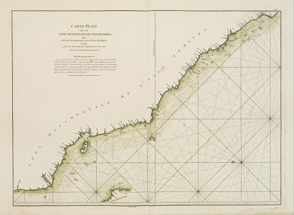 D'APRES DE MANNEVILLETTE., Carte Plate de la Côte Occidentale de l'Isle de Sumatra?, antique map, old maps