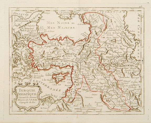 MONDHARE / NOLIN, J.B., Turquie Asiatique Suivant des derniers Mémoires de J.B.Nolin Géographe du Roi., antique map, old maps