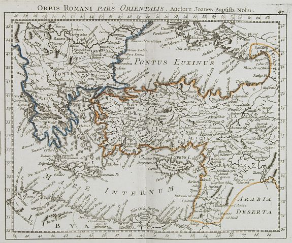 MONDHARE / NOLIN, J.B., Orbi Romani Pars Orientalis. . ., antique map, old maps