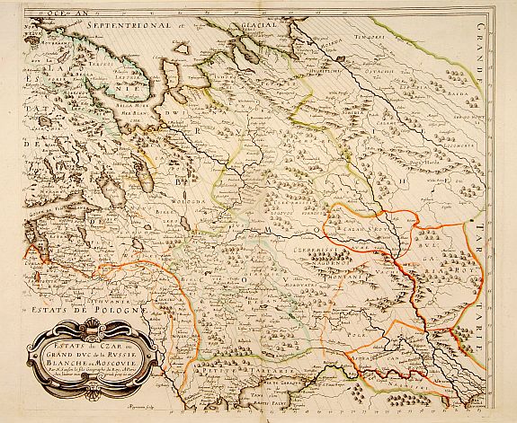 SANSON,N., Estats du Czar ou Grand Duc de la Russie Blanche ou Moscovie., antique map, old maps