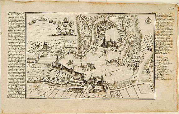 KILIAN,G.C., Lausanna., antique map, old maps