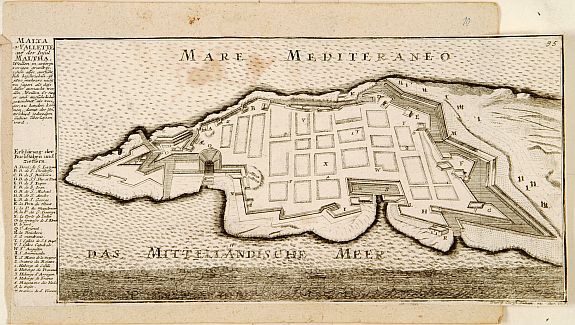 KILIAN,G.C., Malta ad Vallette., antique map, old maps