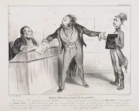 DAUMIER, H., Robert-Macaire renait de ses cendres. Par ma foi! La compagnie . . . (Published in Caricaturana, plate 21), antique map, old maps