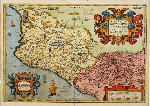 ORTELIUS,A., Hispaniae Novae., antique map, old maps