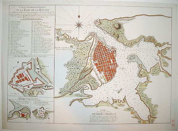 BELLIN, Jacques Nicolas, Carte Hydrographique de la Baye de la Havane, antique map, old maps