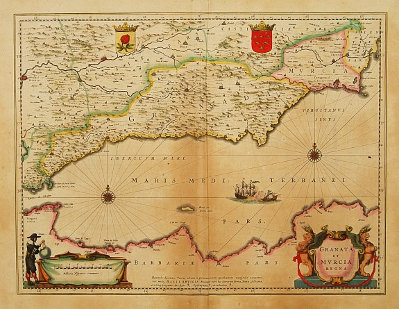 BLAEU, W., Granata et Murcia regna., antique map, old maps