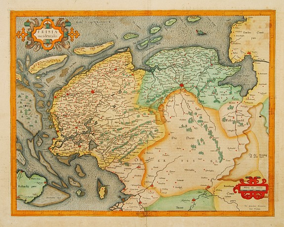 MERCATOR,G., Frisia Occidentalis., antique map, old maps