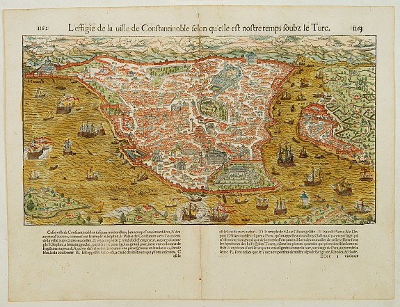 MÜNSTER,S, Constantinople., antique map, old maps
