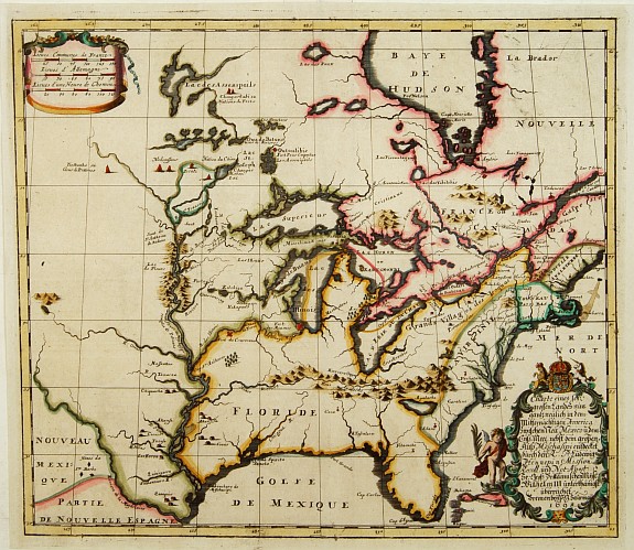 HENNEPIN,L., Charte eines sehr grossen landes nur gantz neülich in dem Mitternächtigen America .., antique map, old maps