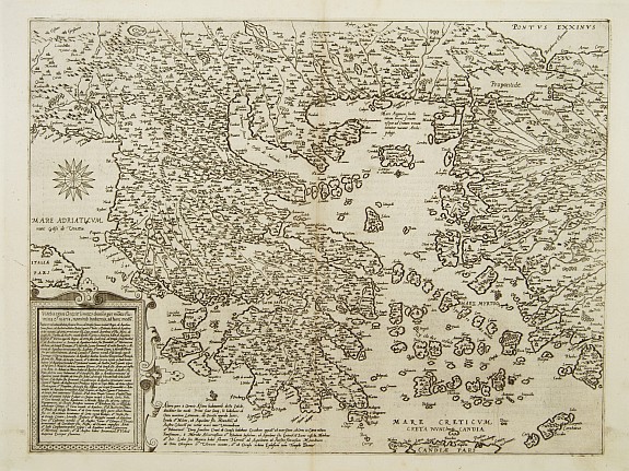 DE JODE,C., Uidebis totius Grecia limites.., antique map, old maps
