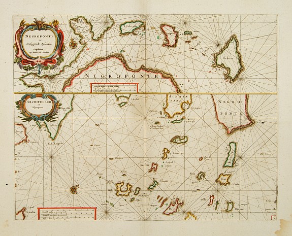 DONCKER,H., Negroponte.. / Archipelago, antique map, old maps