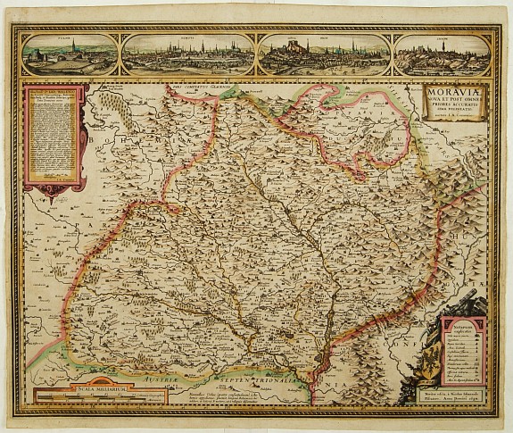 VISSCHER,N., Moraviae Nova et post omnes priores accuratissima delineatio., antique map, old maps