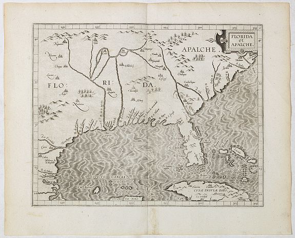 WYTVLIET, C. van, Florida et Apalche., antique map, old maps