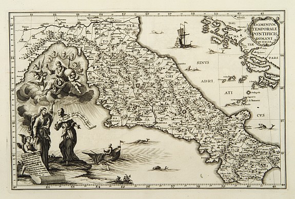 SCHERER,H., Dominium temporale pontificis Romani in Italia., antique map, old maps