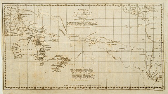 MYLIUS, Charte von einem Theile des Süd=Meeres.., antique map, old maps